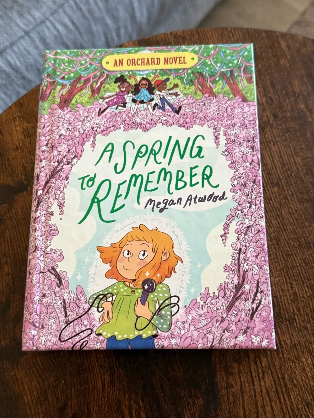 A Spring to Remember by Megan Atwood - Illustrated Kids Novel (Pink & Green)